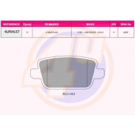 Тормозные колодки дисковые, комплект 4U 4UP04157 S WAFLP Ford Focus 2 Хэтчбек 2.5 RS 305 л.с. 2009 – 2011