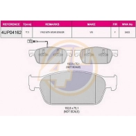 Тормозные колодки дисковые, комплект 4U 1422951419 MMUR O 4UP04162