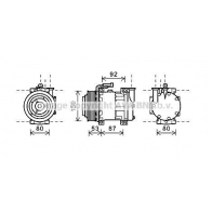 Компрессор кондиционера AVA QUALITY COOLING 1440653908 6F08 3 ALAK122