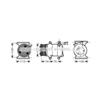 Компрессор кондиционера AVA QUALITY COOLING AUAK185 Ford Mondeo 4 (CA2, BA7) Универсал 2.2 TDCi 175 л.с. 2008 – 2010 IHWO 4