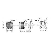 Компрессор кондиционера AVA QUALITY COOLING CLAK002 4045385189380 6 MXXU11 1424848041