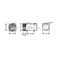 Компрессор кондиционера AVA QUALITY COOLING YUKI9J S CNAK160 Peugeot Partner 1 (M59, 5F) Минивэн 1.1 60 л.с. 1996 – 2002