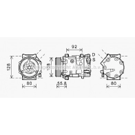 Компрессор кондиционера AVA QUALITY COOLING Peugeot 308 1 (T7, 4A, 4C) Хэтчбек 1.6 HDi 114 л.с. 2013 – 2024 CNAK282 YZ 321