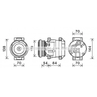 Компрессор кондиционера AVA QUALITY COOLING 1440654023 60X FYW CTAK055