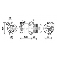 Компрессор кондиционера AVA QUALITY COOLING FDAK595 7408U 7 Ford Kuga 2 (CBS, C512, DM2) Кроссовер 2.5 150 л.с. 2014 – 2024