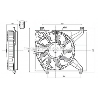 Вентилятор радиатора AVA QUALITY COOLING WZOX F1 HY7604 Hyundai i10 (PA) 1 Хэтчбек 1.2 87 л.с. 2015 – 2024