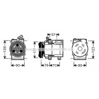 Компрессор кондиционера AVA QUALITY COOLING HYAK139 Hyundai H1 Starex (A1) 1 Минивэн 2.4 112 л.с. 1997 – 2004 JBK3Q LC