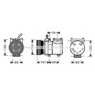 Компрессор кондиционера AVA QUALITY COOLING HYAK159 1440654213 PA QYDD