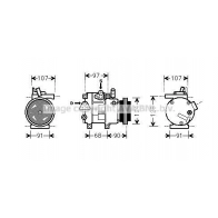 Компрессор кондиционера AVA QUALITY COOLING 1440654218 HYAK215 O9CJ 8