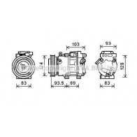 Компрессор кондиционера AVA QUALITY COOLING YZ HU4 1440654219 HYAK238