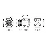 Компрессор кондиционера AVA QUALITY COOLING HYAK259 JFAQR JO Hyundai H1 Starex (A1) 1 Минивэн 2.4 112 л.с. 1997 – 2004