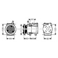 Компрессор кондиционера AVA QUALITY COOLING Hyundai H1 Starex (A1) 1 Минивэн 2.5 TD 4WD 101 л.с. 2001 – 2004 3 79YXB5 HYAK264