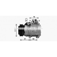 Компрессор кондиционера AVA QUALITY COOLING HYAK599 H7 YII Hyundai Genesis (Coupe) 1 Купе 3.8 V6 303 л.с. 2008 – 2014