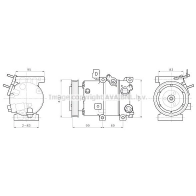 Компрессор кондиционера AVA QUALITY COOLING HYAK606 Kia Sportage 4 (QL) Кроссовер 1.7 CRDi 116 л.с. 2015 – 2024 FT0T GTB