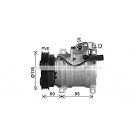 Компрессор кондиционера AVA QUALITY COOLING 1440654229 L 8QF7W HYK483