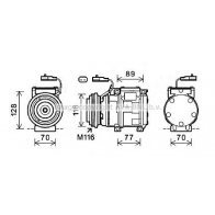 Компрессор кондиционера AVA QUALITY COOLING JEAK056 Jeep Cherokee (XJ) 2 1983 – 2001 EF 0AT