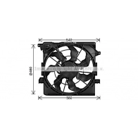 Вентилятор радиатора AVA QUALITY COOLING KA7548 1440654288 1JA62 V