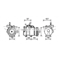 Компрессор кондиционера AVA QUALITY COOLING 1440654296 KAAK161 XMYQ 8P