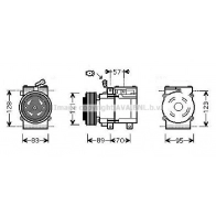 Компрессор кондиционера AVA QUALITY COOLING KAAK205 5 2JOGK1 1440654297