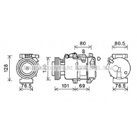 Компрессор кондиционера AVA QUALITY COOLING 4045385231157 Kia Sorento (XM) 2 Кроссовер 2.4 CVVT 4WD 174 л.с. 2009 – 2024 KAAK218 B7P G3