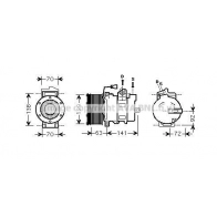 Компрессор кондиционера AVA QUALITY COOLING TCY Z9C Mercedes Sprinter (903) 1 Фургон 2.7 316 CDI 156 л.с. 2000 – 2006 MEAK249