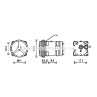 Компрессор кондиционера AVA QUALITY COOLING V 76XW 4045385173341 1424612927 MFAK030