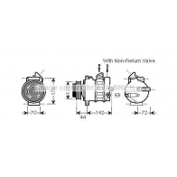 Компрессор кондиционера AVA QUALITY COOLING 63O VEFB MSAK573 Mercedes C-Class (S204) 3 Универсал 1.8 C 200 CGI (2048) 184 л.с. 2007 – 2014