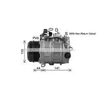 Компрессор кондиционера AVA QUALITY COOLING MSAK738 TBW XV Mercedes Sprinter (906) 2 Фургон 2.1 (3,5T) 314 CDI (9031. 9033. 9035. 9037) 143 л.с. 2016 – 2024