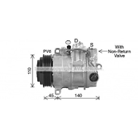 Компрессор кондиционера AVA QUALITY COOLING Mercedes M-Class (W166) 3 Кроссовер 2.1 ML 250 CDI / BlueTEC 4 matic (1604. 1603) 204 л.с. 2011 – 2015 MSK754 TAO ISNQ