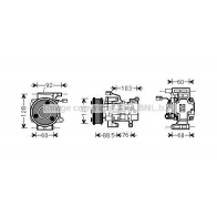 Компрессор кондиционера AVA QUALITY COOLING Mazda 5 (CR) 2 Минивэн UH2F2 B MZAK251