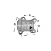 Масляный радиатор двигателя AVA QUALITY COOLING Opel Astra (G) 2 Хэтчбек 1.7 CDTI (F08. F48) 80 л.с. 2003 – 2009 K63V HAD OL3712