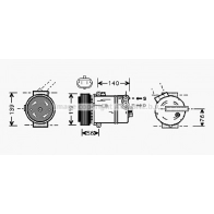 Компрессор кондиционера AVA QUALITY COOLING Y CAI6T Opel Vectra (C) 3 Седан 2.0 16V Turbo (F69) 175 л.с. 2003 – 2008 OLAK463