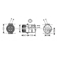 Компрессор кондиционера AVA QUALITY COOLING Opel Astra (H) 3 Хэтчбек 1.3 CDTI (L48) 90 л.с. 2005 – 2010 OLAK494 LT6G 937