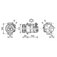 Компрессор кондиционера AVA QUALITY COOLING Opel Insignia (A) 1 2008 – 2017 OLAK579 3EE8CS S