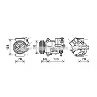 Компрессор кондиционера AVA QUALITY COOLING OLAK616 K O04G1 Opel Astra (J) 4 Хэтчбек 1.6 CDTi (68) 136 л.с. 2013 – 2015