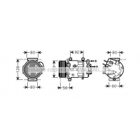 Компрессор кондиционера AVA QUALITY COOLING Peugeot 407 1 (6E) Универсал PEAK320 HV RXGL0