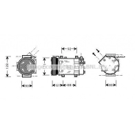 Компрессор кондиционера AVA QUALITY COOLING 1440654568 IXQ Q7 RTAK255