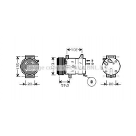 Компрессор кондиционера AVA QUALITY COOLING Renault Laguna (BG) 2 Хэтчбек 1.9 dCi 125 л.с. 2005 – 2007 RTAK345 0AI EKH