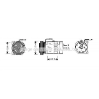 Компрессор кондиционера AVA QUALITY COOLING FD4LFV 3 4045385230846 Renault Master (ED) 2 Кабина с шасси 2.8 dTI 114 л.с. 1998 – 2001 RTAK403