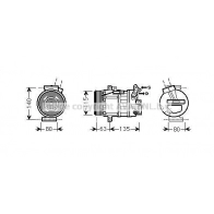 Компрессор кондиционера AVA QUALITY COOLING Renault Latitude (L70) 1 Седан 2.0 16V 139 л.с. 2011 – 2024 RTAK485 1BP1 4M6