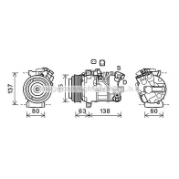 Компрессор кондиционера AVA QUALITY COOLING RTAK630 Renault Megane (BZ) 3 Хэтчбек OQ3BYE J