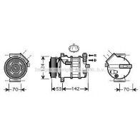 Компрессор кондиционера AVA QUALITY COOLING Saab 9-5 (YS3E) 1 Универсал 1.9 TiD 150 л.с. 2006 – 2009 SBAK063 80 EKRG