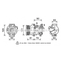 Компрессор кондиционера AVA QUALITY COOLING TOAK581 VJ55ZE M Toyota Avensis (T250) 2 Седан 1.6 VVT i (ZZT250) 110 л.с. 2003 – 2008