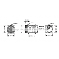 Компрессор кондиционера AVA QUALITY COOLING 1423464902 VLAK039 Y OZRP 4045385181032
