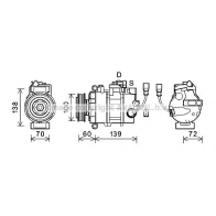 Компрессор кондиционера AVA QUALITY COOLING Q S7QPZ6 1440654761 VNAK382