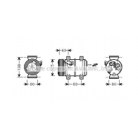 Компрессор кондиционера AVA QUALITY COOLING L8D 1FS Volvo V70 1 (875, 876) Универсал 2.4 Turbo AWD 265 л.с. 1999 – 2000 VOAK120