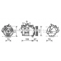 Компрессор кондиционера AVA QUALITY COOLING CHI7 6 VOAK167 Volvo V60 1 (155) Универсал 3.0 T6 AWD 329 л.с. 2014 – 2015