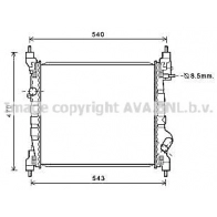 Радиатор охлаждения двигателя AVA QUALITY COOLING 1424443537 CT2070 4045385230419 GMB6 KCL