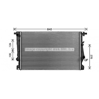 Радиатор охлаждения двигателя AVA QUALITY COOLING Jeep Cherokee (KL) 5 Внедорожник 2.4 4x4 177 л.с. 2013 – 2025 JE2080 M SWE3T