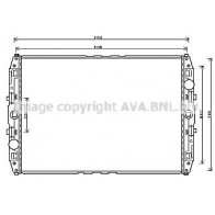 Радиатор охлаждения двигателя AVA QUALITY COOLING Skoda Octavia (A3) 1 Универсал 1.9 TDI 4x4 90 л.с. 1999 – 2006 J DS6W3 4045385198023 MN2087